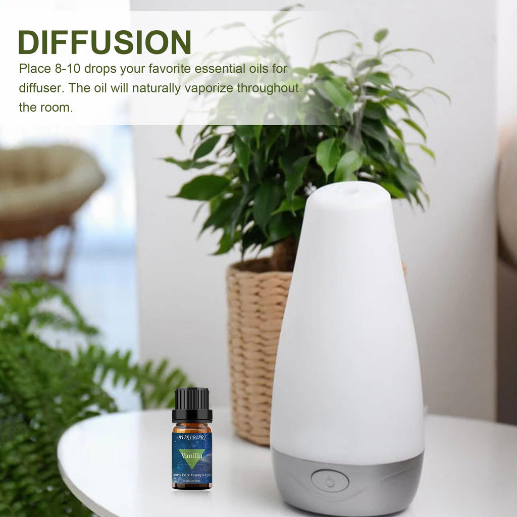BURIBURI Vanilla Essential Oil – 100% Pure, Undiluted for Diffuser & Massage
