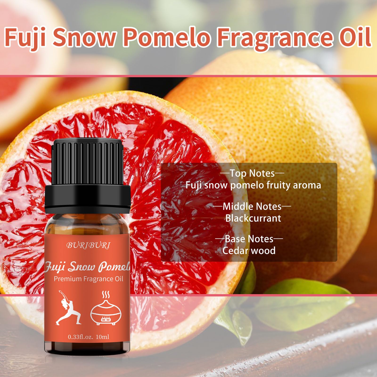 BURIBURI Fuji Snow Pomelo Hotel Scent Essential Oil | Luxury Hotel Collection Fragrance
