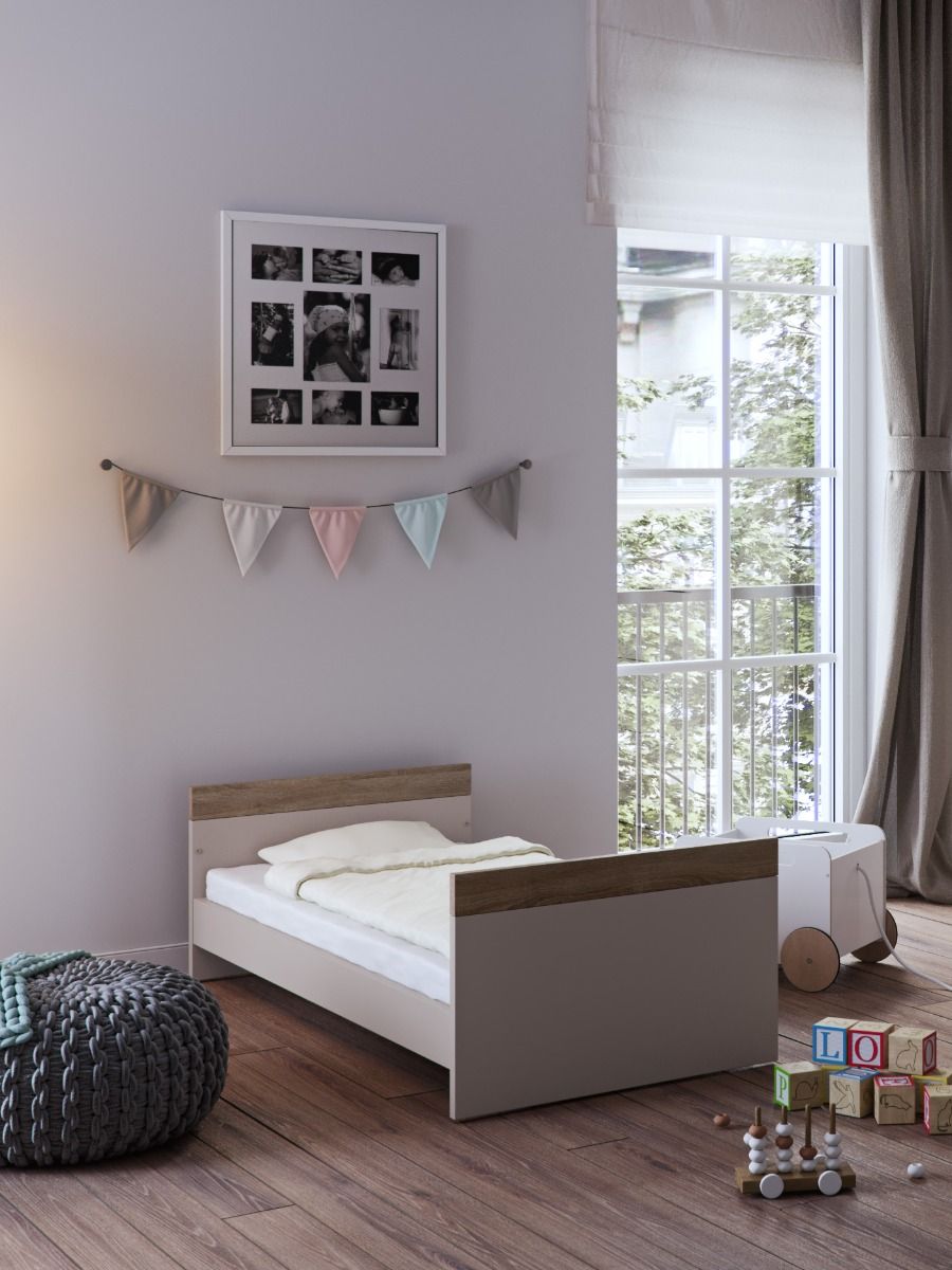 Little Acorns Burlington Cot Bed - Cashmere & Truffle Oak