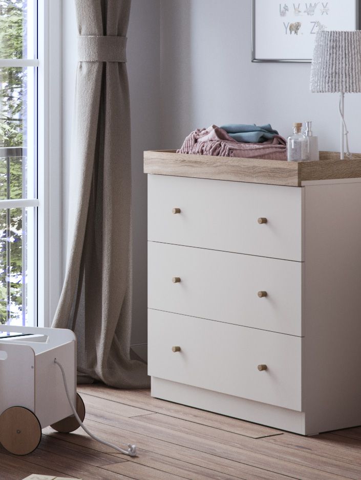 Little Acorns Burlington Dresser - Cashmere & Truffle Oak