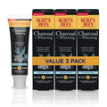 Burt's Bees Charcoal Toothpaste with Fluoride – Mountain Mint, 3 x 4.7 oz (SLS-Free, Not Tested on Animals)