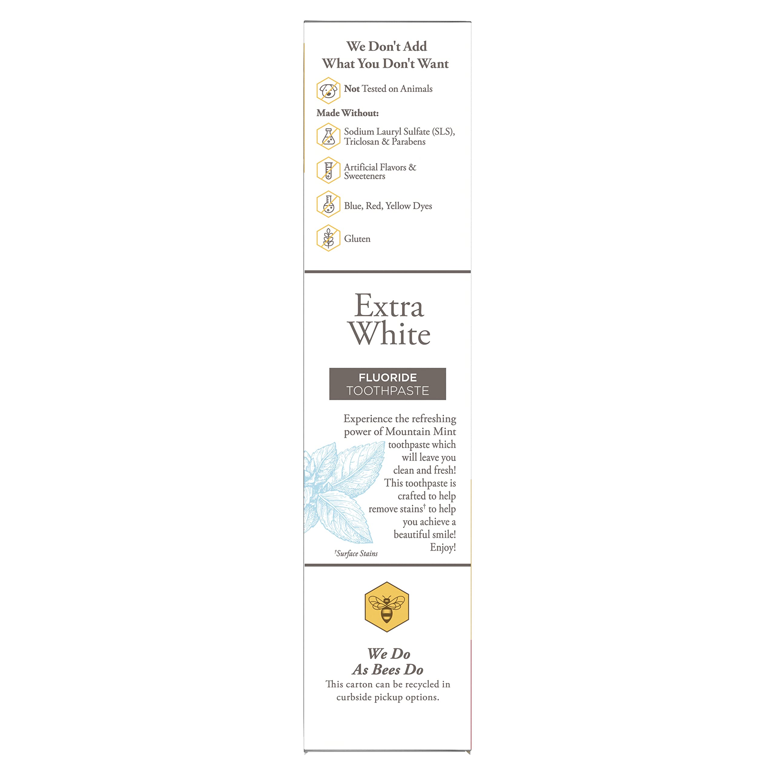 Burt's Bees Extra White Toothpaste - Fluoride Mountain Mint, 4.7 oz, Pack of 3
