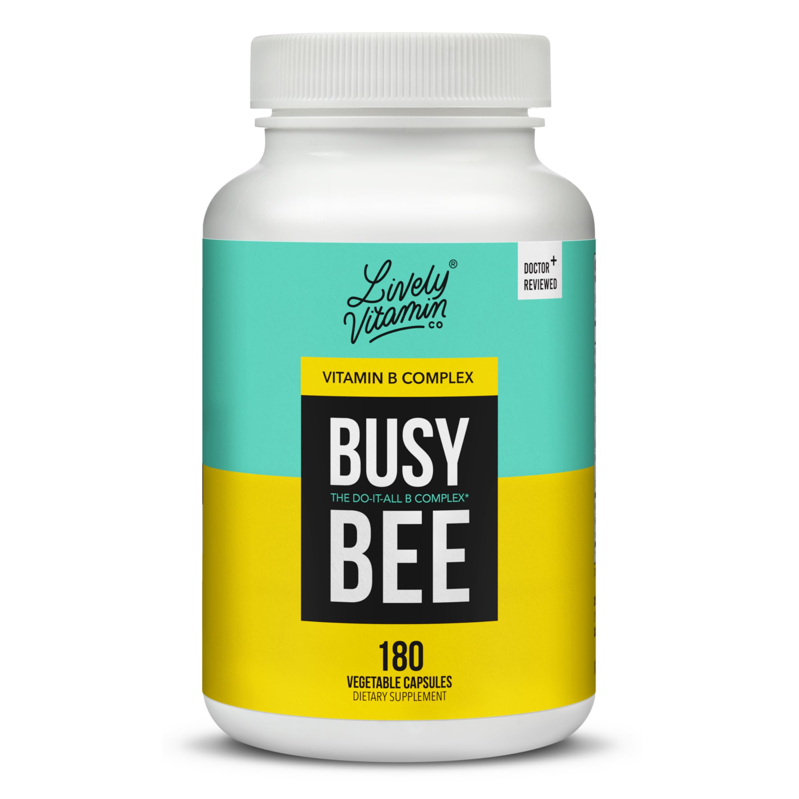 Busy Bee Vitamin B Complex with Choline - 180 Vegan Capsules | Lively Vitamin Co.
