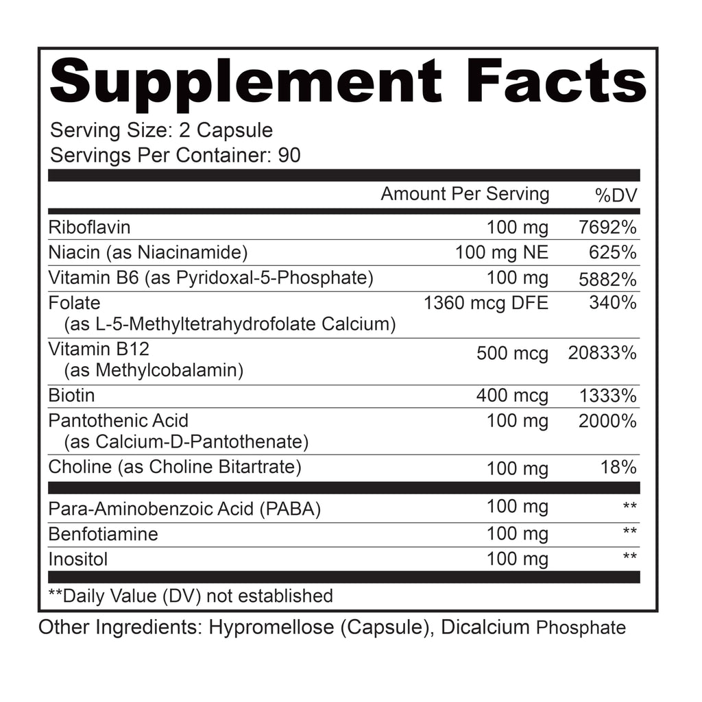 Busy Bee Vitamin B Complex with Choline - 180 Vegan Capsules | Lively Vitamin Co.