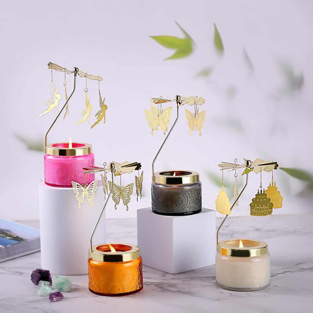 Butterfly Rotatable Candles for Women – Vanilla Cream Scent, Gray
