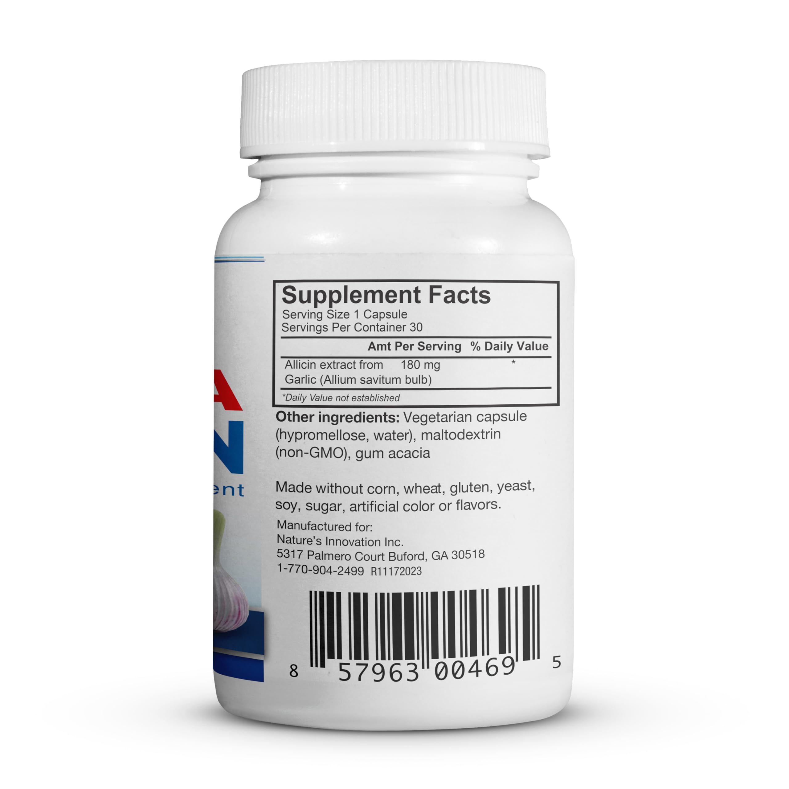 BuyNaturally Mega Allicin 180,000mcg – Odor-Controlled Garlic (30 Count), Vegan
