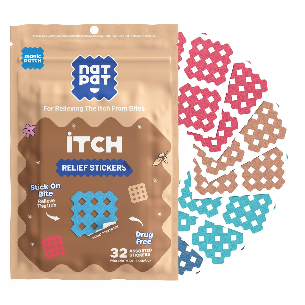 BUZZPATCH NATPAT Magic Patch Itch Relief Stickers — Insect Bite Patches (32 Count)