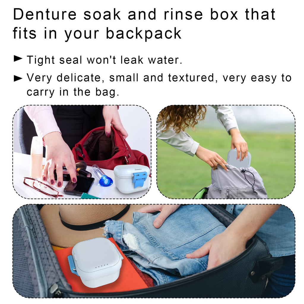 BVN Leakproof Denture Cup - Travel Storage Case with Filter