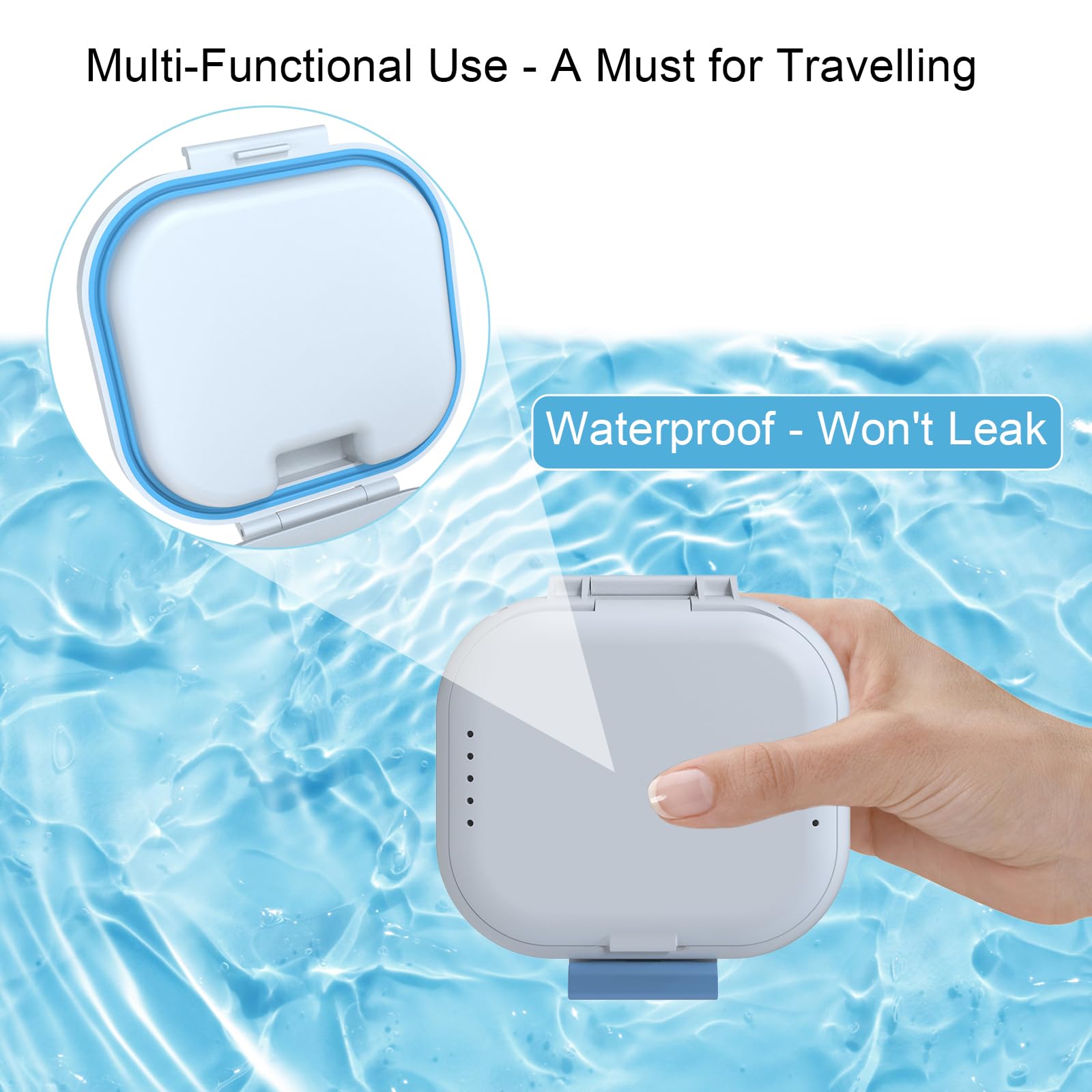BVN Leakproof Denture Cup - Travel Storage Case with Filter