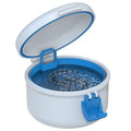 BVN Leak-Proof Denture Bath Cup for Travel – Soak Dentures & Retainer Case (White/Blue)