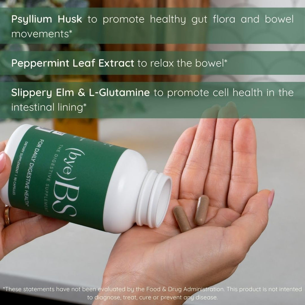 ByeBS Digestive Support – Psyllium Husk, Slippery Elm, Peppermint & L-Glutamine