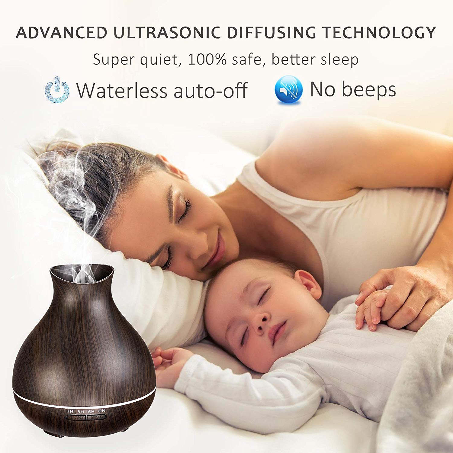 BZseed Aromatherapy Diffuser 550ml – Ultrasonic Humidifier with Auto-Off