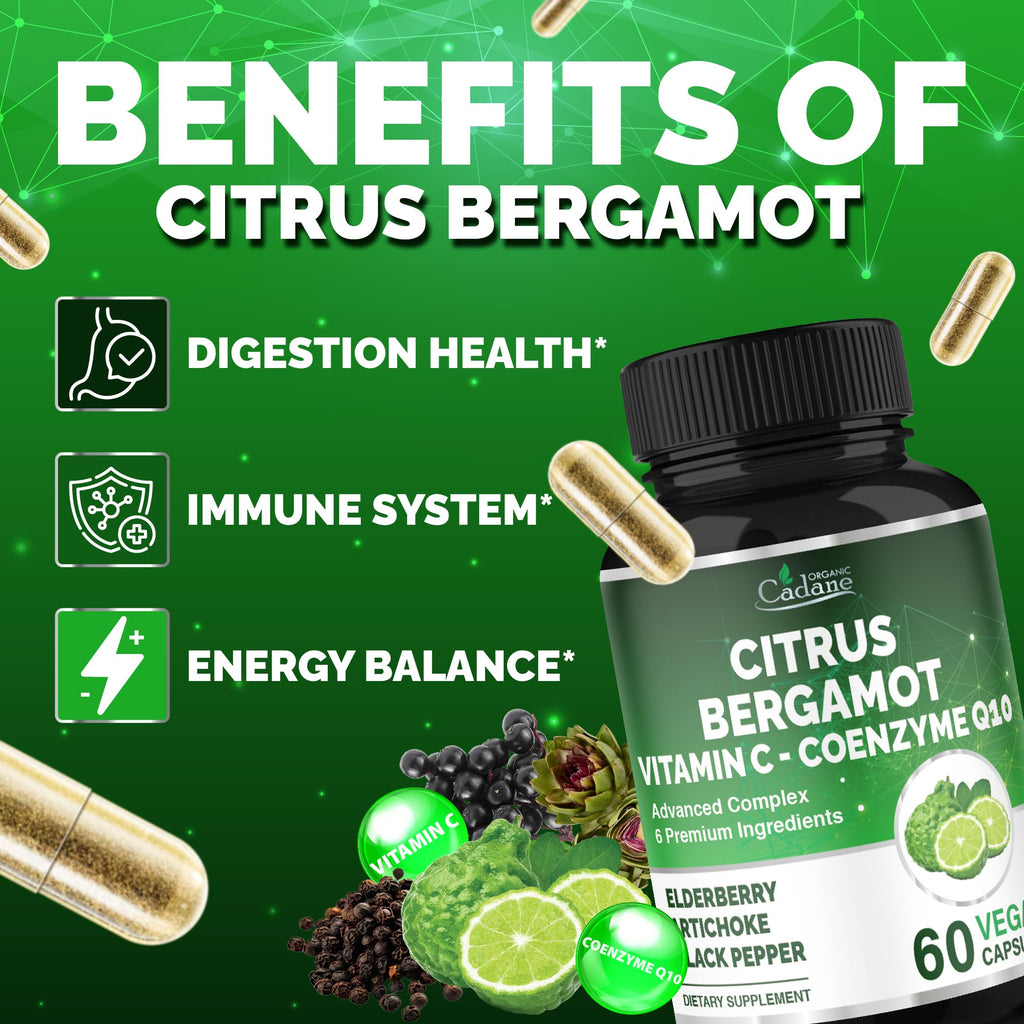 Cadane Citrus Bergamot Supplement – Heart Health & Wellness (Vitamin C, CoQ10)