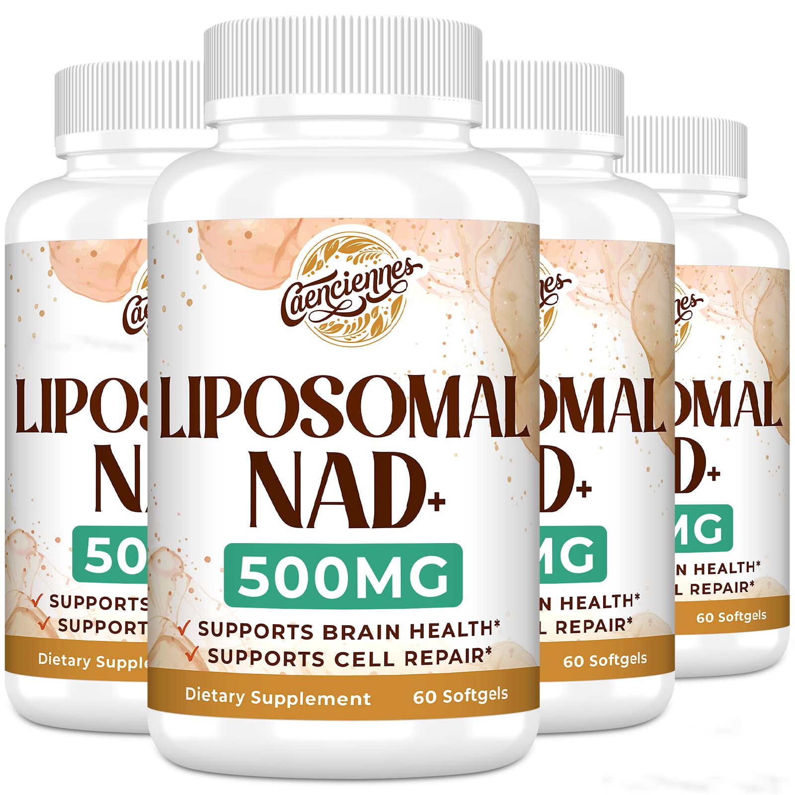 Caenciennes Liposomal NAD+ 500 mg Supplement — True NAD+, Superior Absorption, 240 Servings