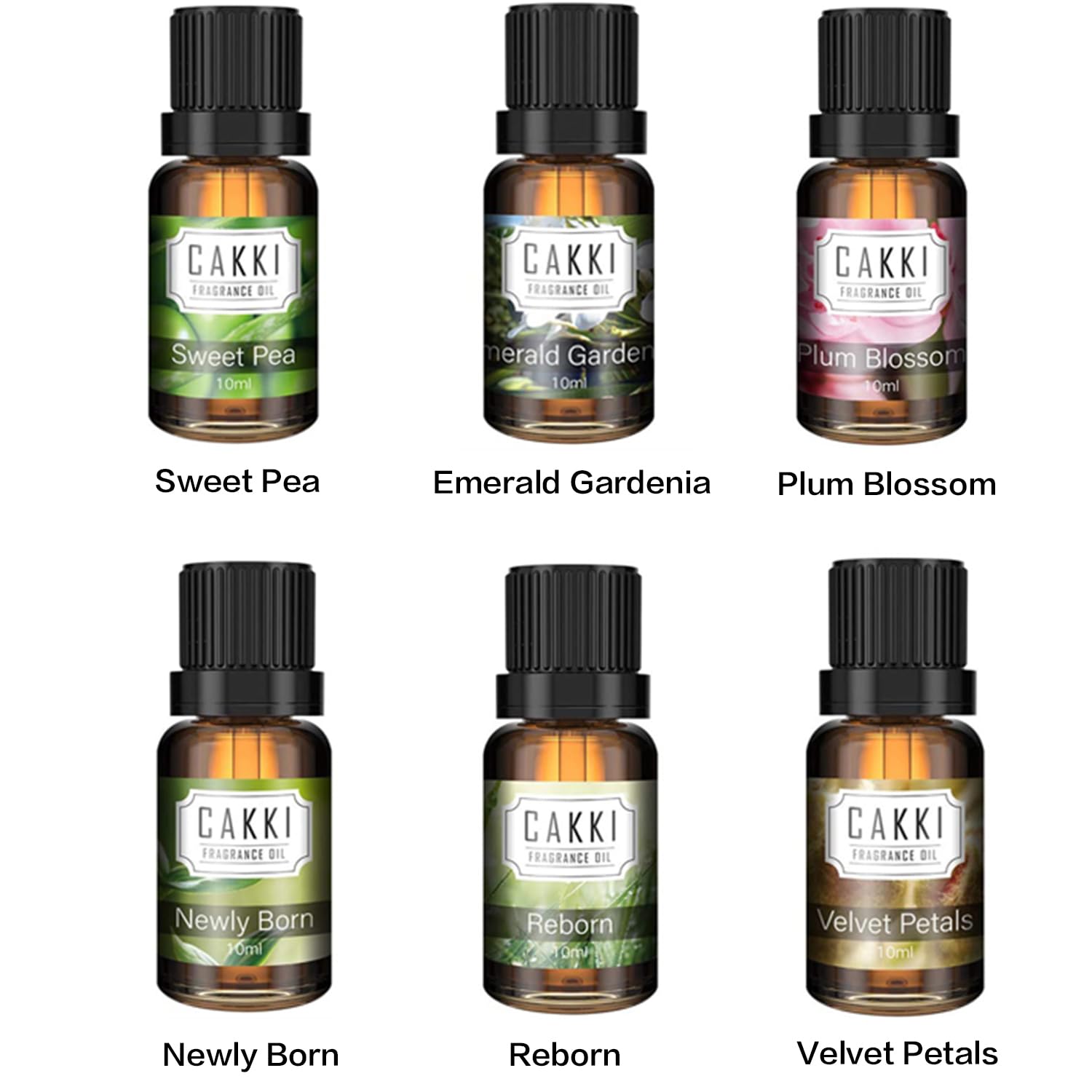 CAKKI Essential Oils for Diffusers – 6x10ml Spring Fragrance Set