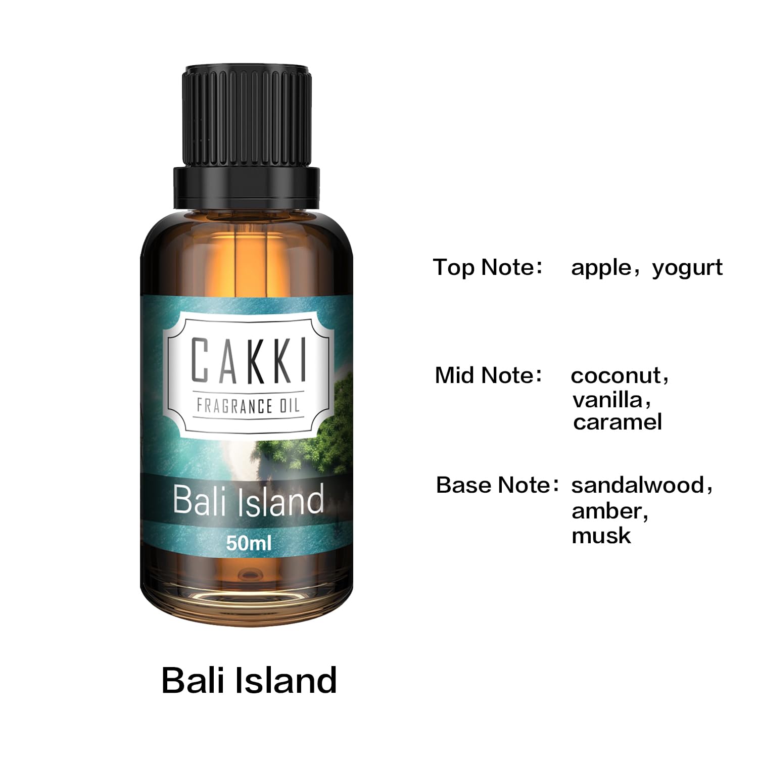 CAKKI Scent-Bali Island Diffuser Oil 50ml - Essential Oils for Diffusers