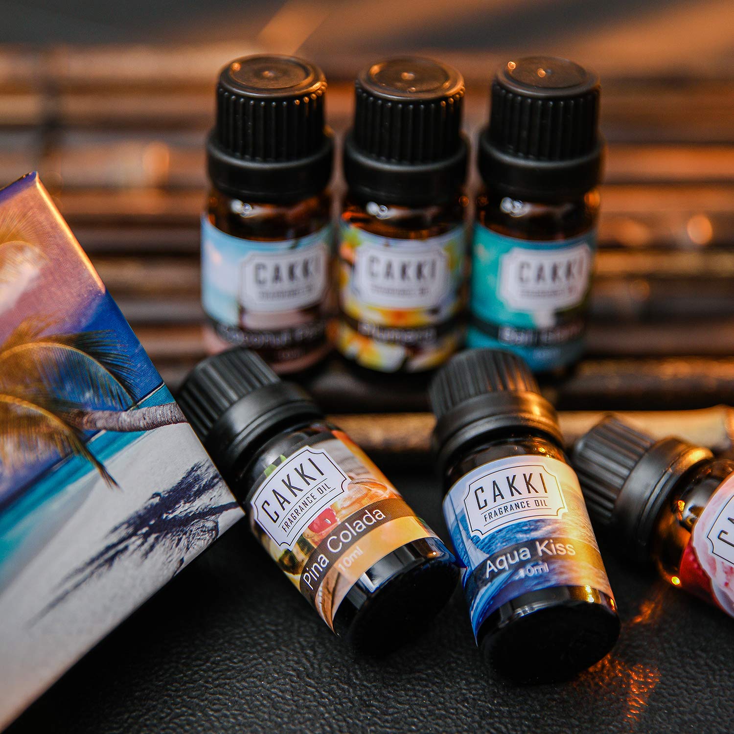 CAKKI Summer Fragrance Oils Set 6x10ml – Coconut Passion, Plumeria, Pina Colada