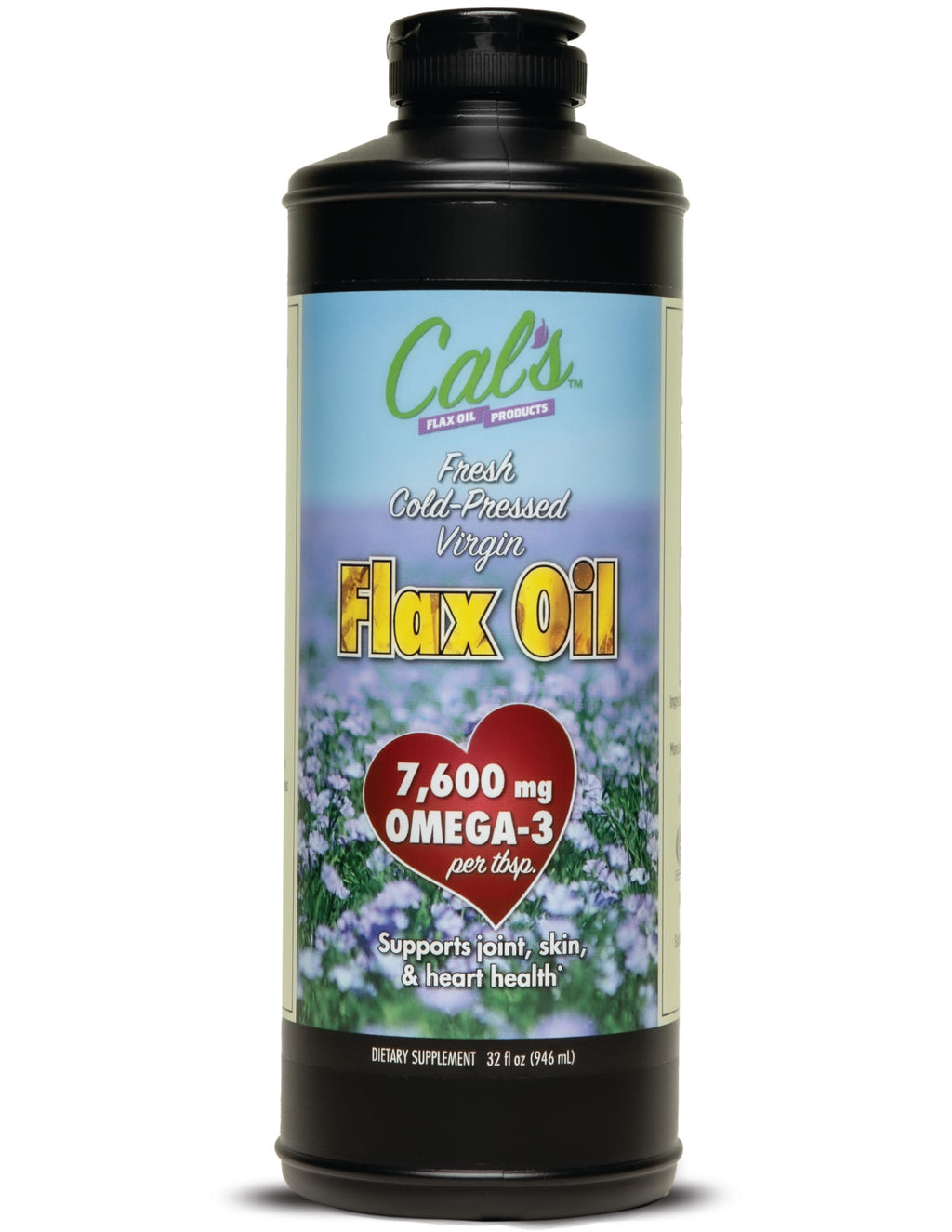 Cal's Flax Oil - Cold Pressed Flaxseed Oil, Omega-3, 32 oz