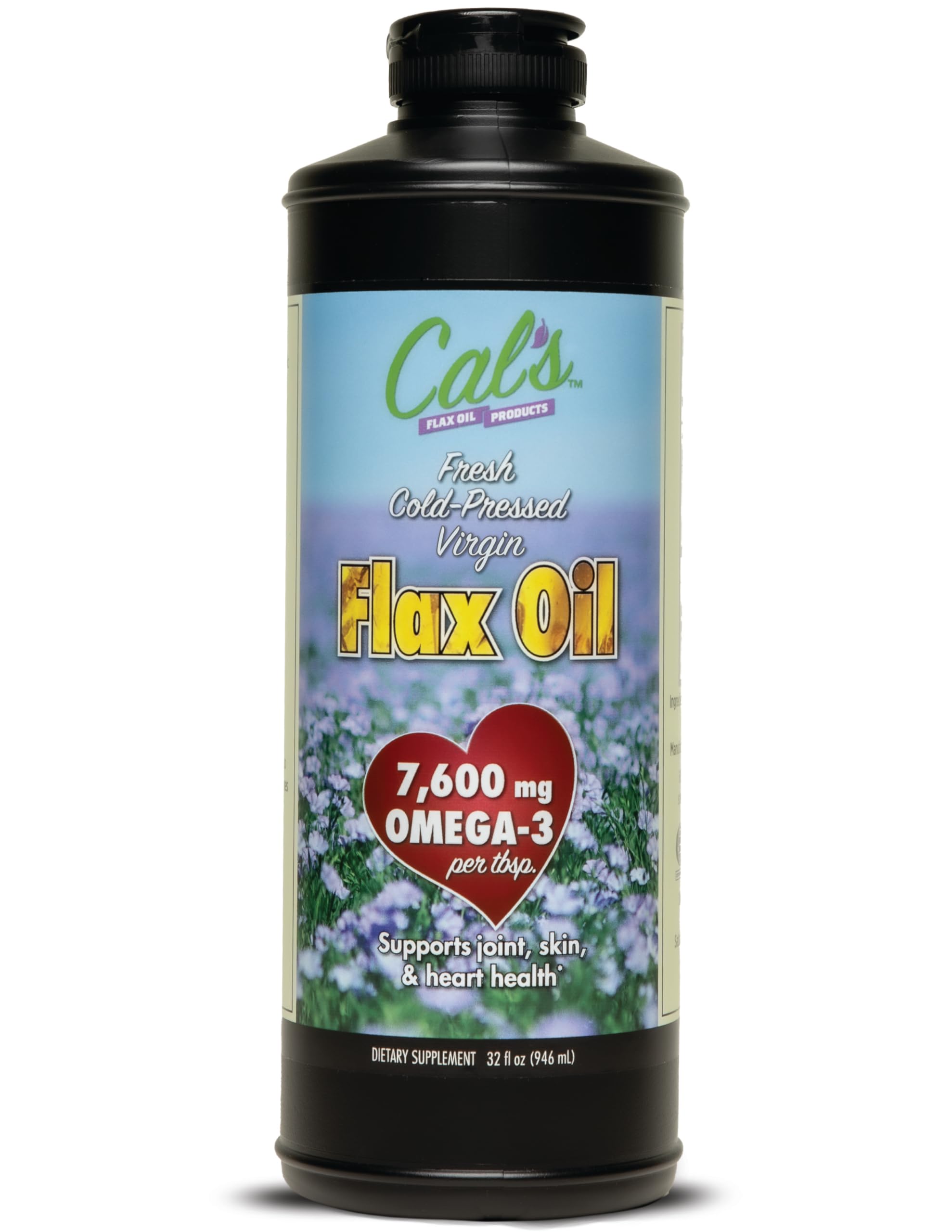 Cal's Flax Oil - Cold Pressed Flaxseed Oil, Omega-3, 32 oz
