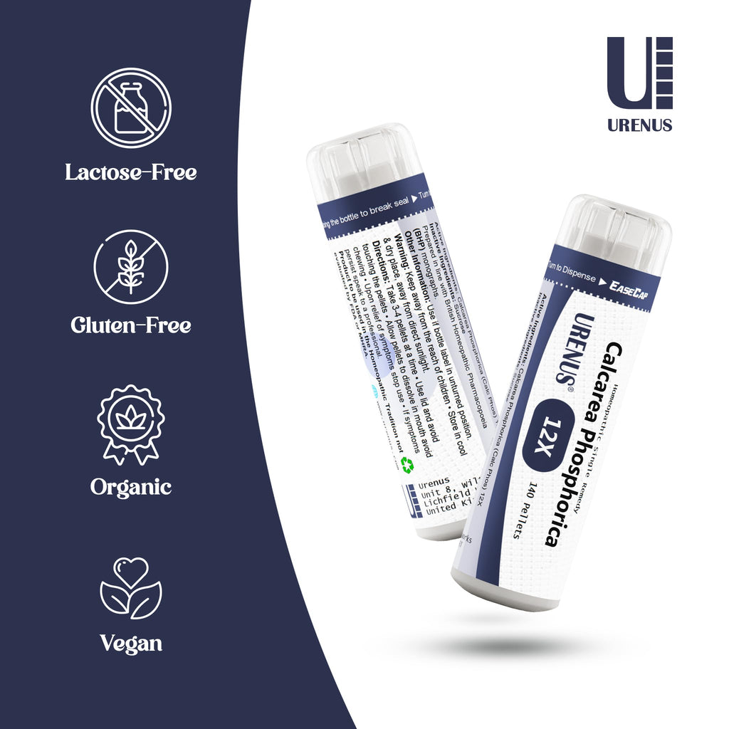 Calcarea Phosphorica 12X (Calc Phos) Homeopathic Remedy – 140 Pellets – EaseCap – Lactose-Free