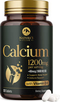 Calcium 1200 mg with Vitamin D3 - Bone Health Supplement for Men & Women | 120 Tablets