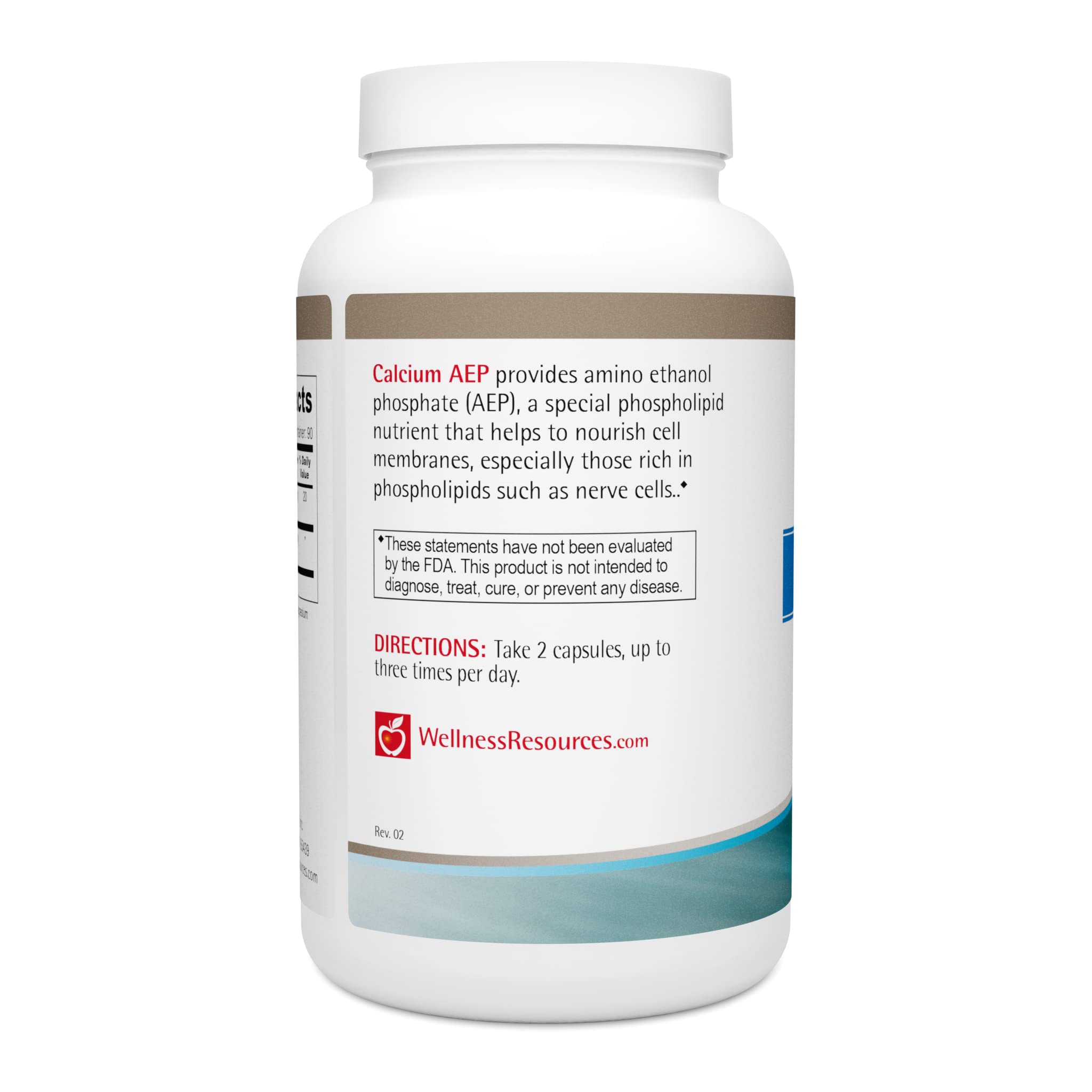 Wellness Resources Calcium AEP - Nerve Support & Cell Membrane Health | 925mg Ca-2-AEP per Capsule (180 Capsules)