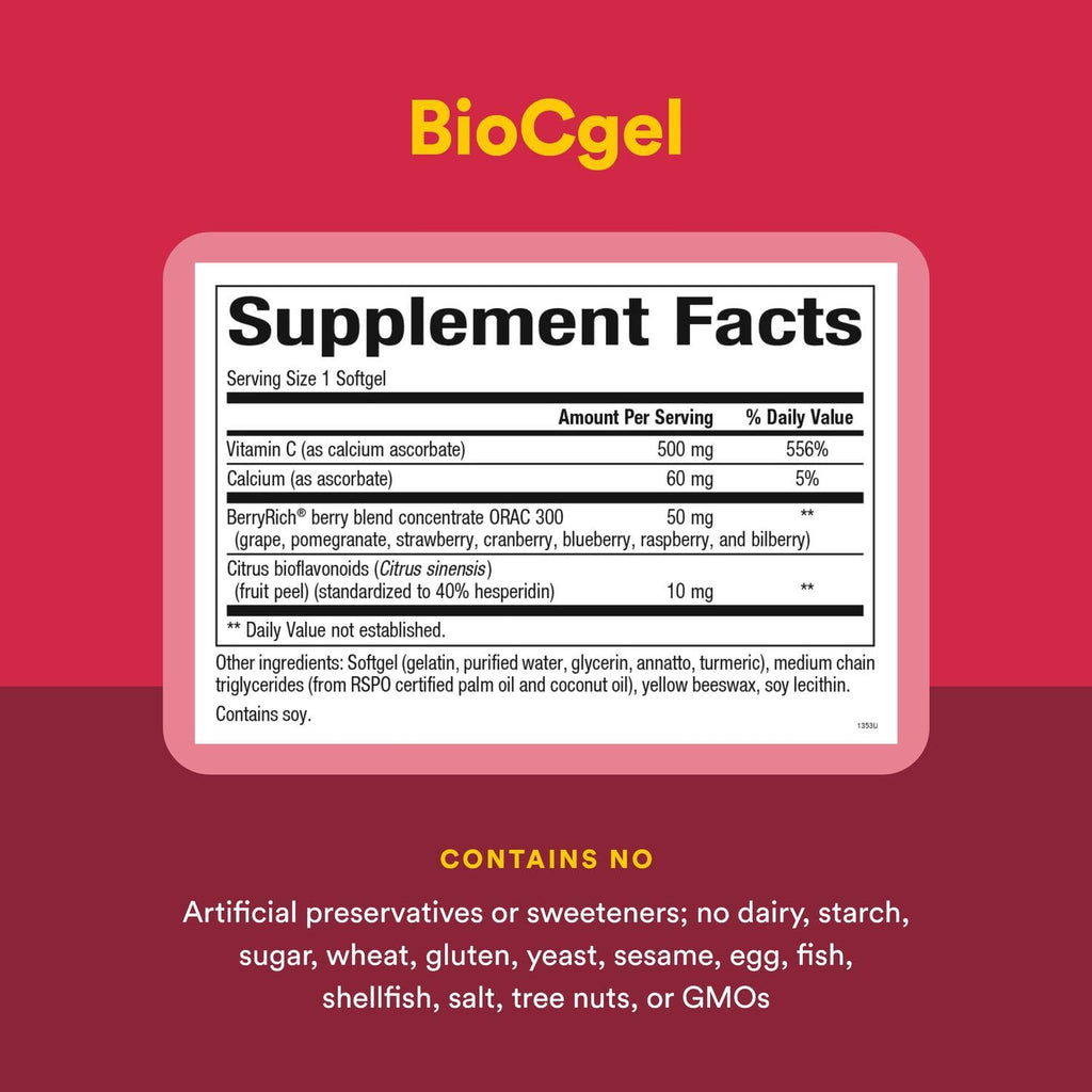 Natural Factors BioCgel Buffered Vitamin C with BerryRich – Gentle on Stomach