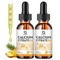 Calcium Citrate Drops 1200mg with Vitamin D3 – Highly Absorbable, Non-GMO | 1 Fl Oz (2 Pack)