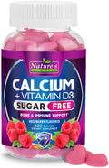 Calcium Gummies with Vitamin D3 (400 IU) - Sugar Free, 120 Count | Supports Immune Health & Bones