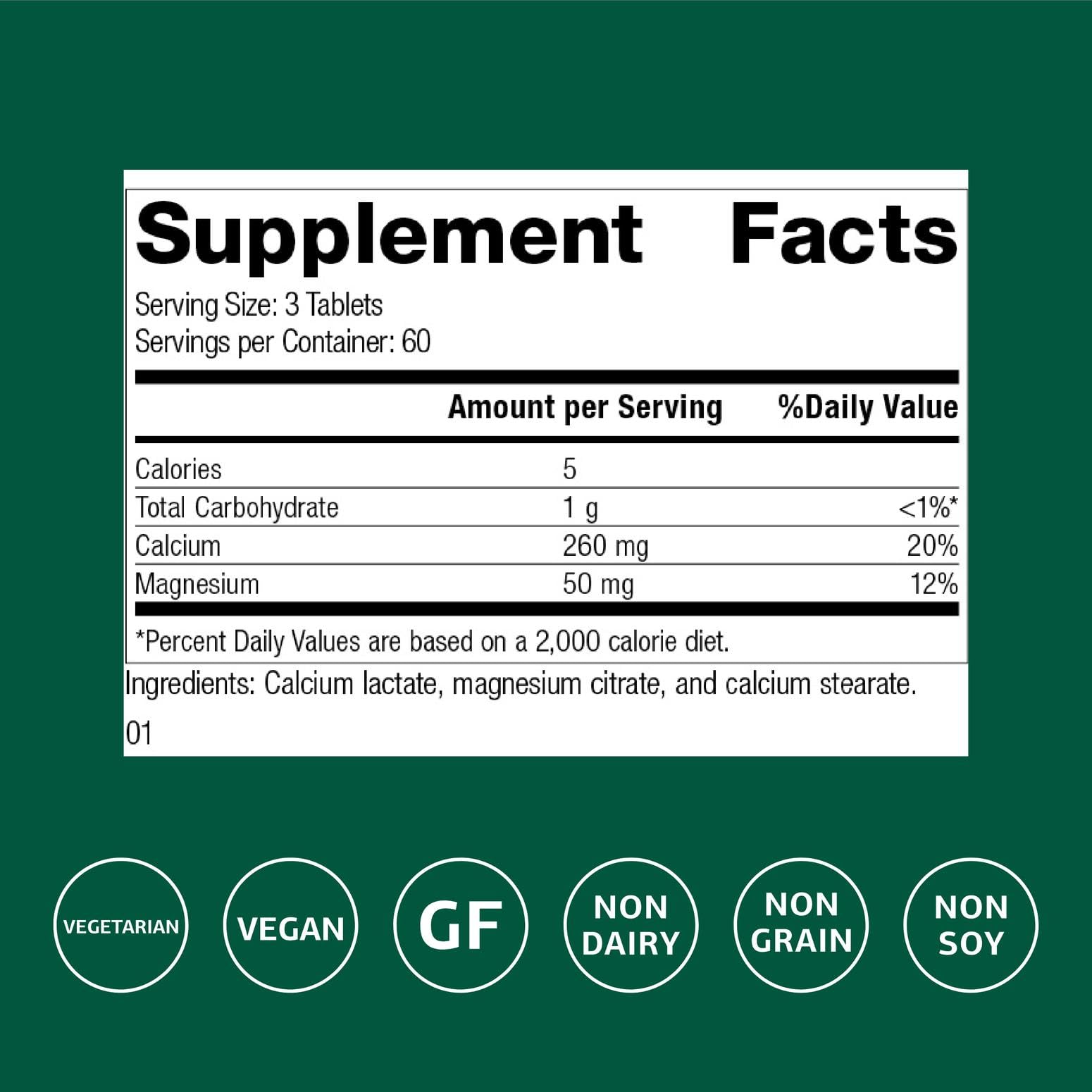 Standard Process Calcium Lactate – Bone & Immune Health (180 Tablets) | Vegan, Gluten-Free