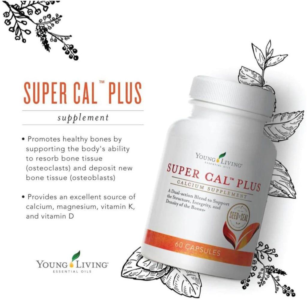 Young Living Super Cal Plus 60 Capsules | Calcium, Magnesium & Vitamins D & K for Bone Health