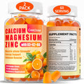 Calcium Magnesium Zinc Gummies with D3, B6 & K2 – 1000mg Calcium, 300mg Magnesium, Sugar Free (120 Count)