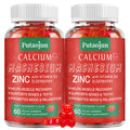 Calcium Magnesium Zinc Gummies with Vitamin D3 – Sugar Free, Vegan Raspberry 2 Pack