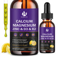 (2 Pack) Calcium Magnesium Zinc Liquid Drops - Lemon Flavor, Sugar Free