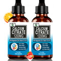 2 Pack Liquid Calcium Drops 1200 mg with Vitamin D3 – Vegan, High Absorption