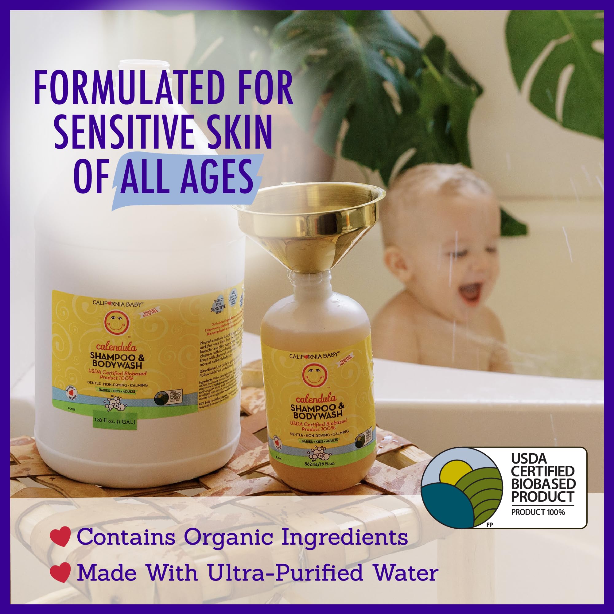 California Baby Calendula 2-in-1 Shampoo & Body Wash | Plant-Based & Hypoallergenic
