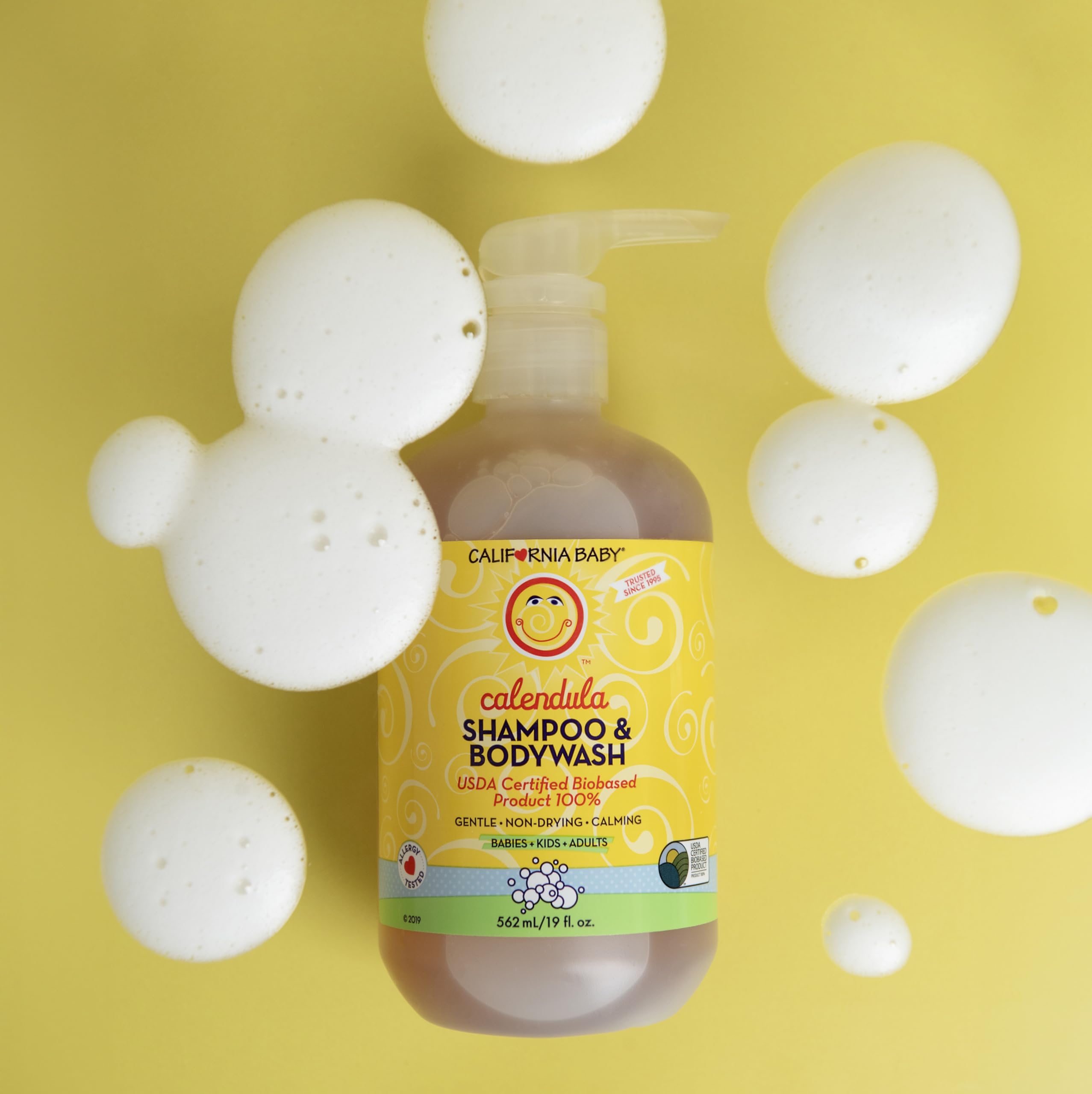California Baby Calendula Baby Shampoo + Wash 2-Pack – Plant-Based, Hypoallergenic
