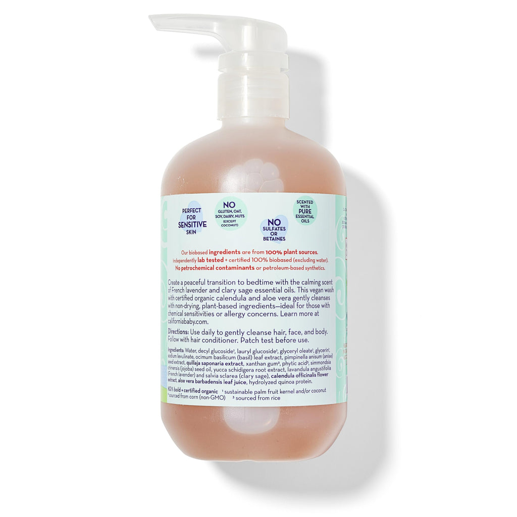 California Baby Calming Baby Shampoo + Body Wash – 100% Plant-Based, Lavender, Hypoallergenic