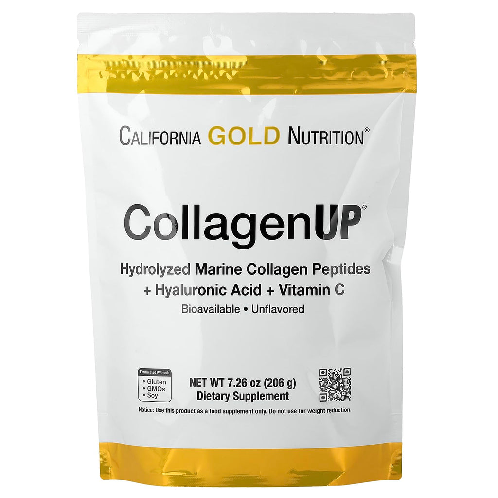 California Gold Nutrition CollagenUP® — Marine Collagen Peptides + Hyaluronic Acid & Vitamin C (Unflavored) 7.26 oz