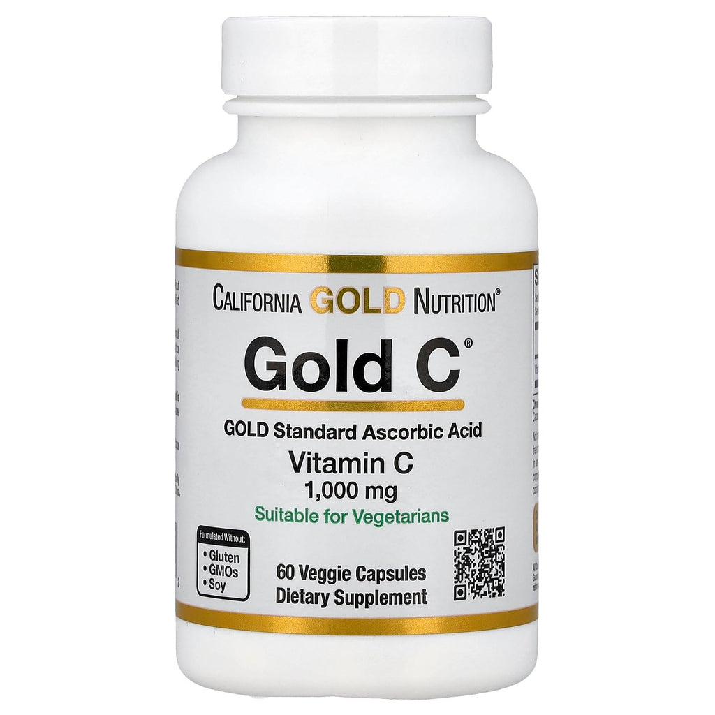 California Gold Nutrition Gold C® Vitamin C 1,000 mg, 60 Veggie Capsules