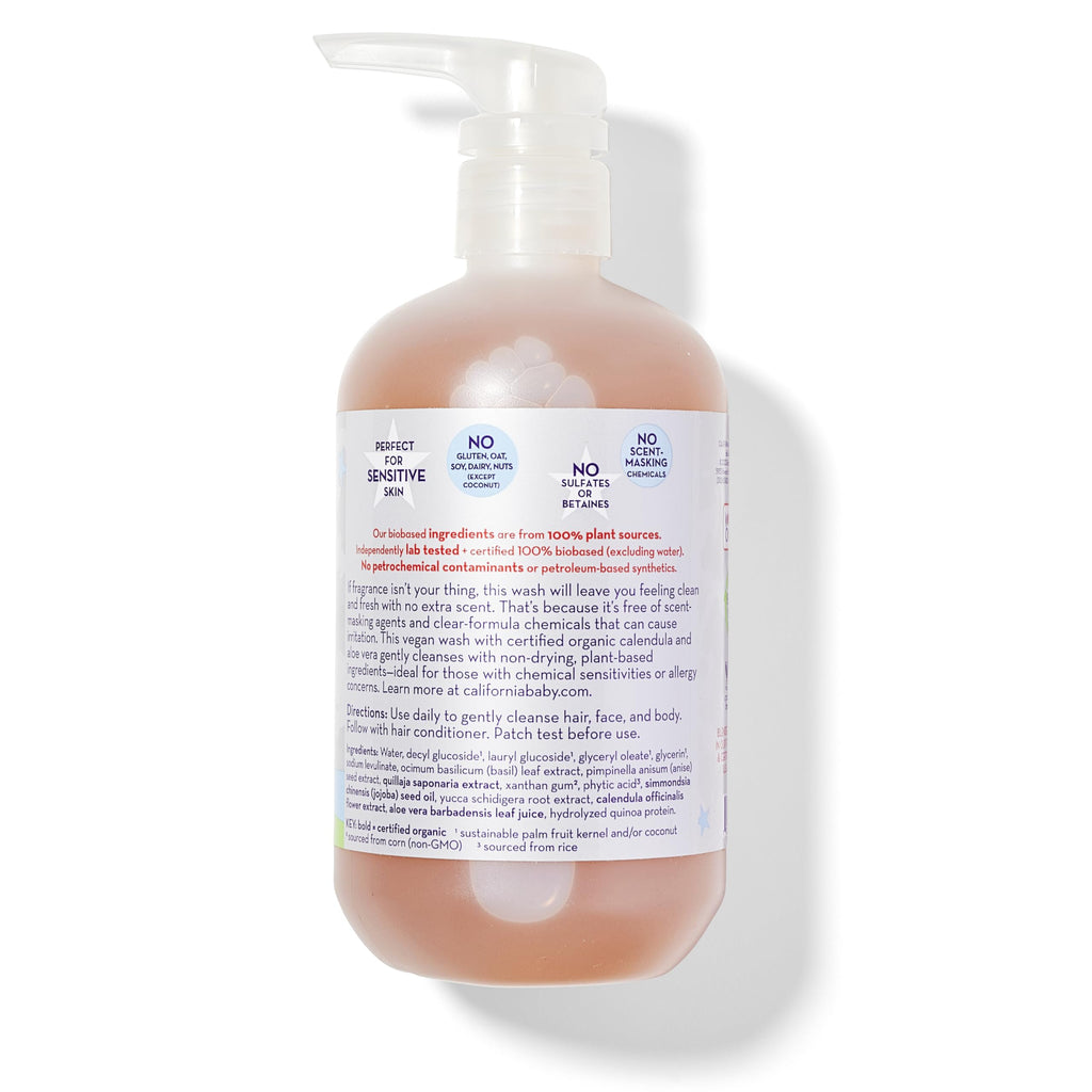 California Kids 2-in-1 Shampoo & Body Wash – Super Sensitive Unscented, 19 oz