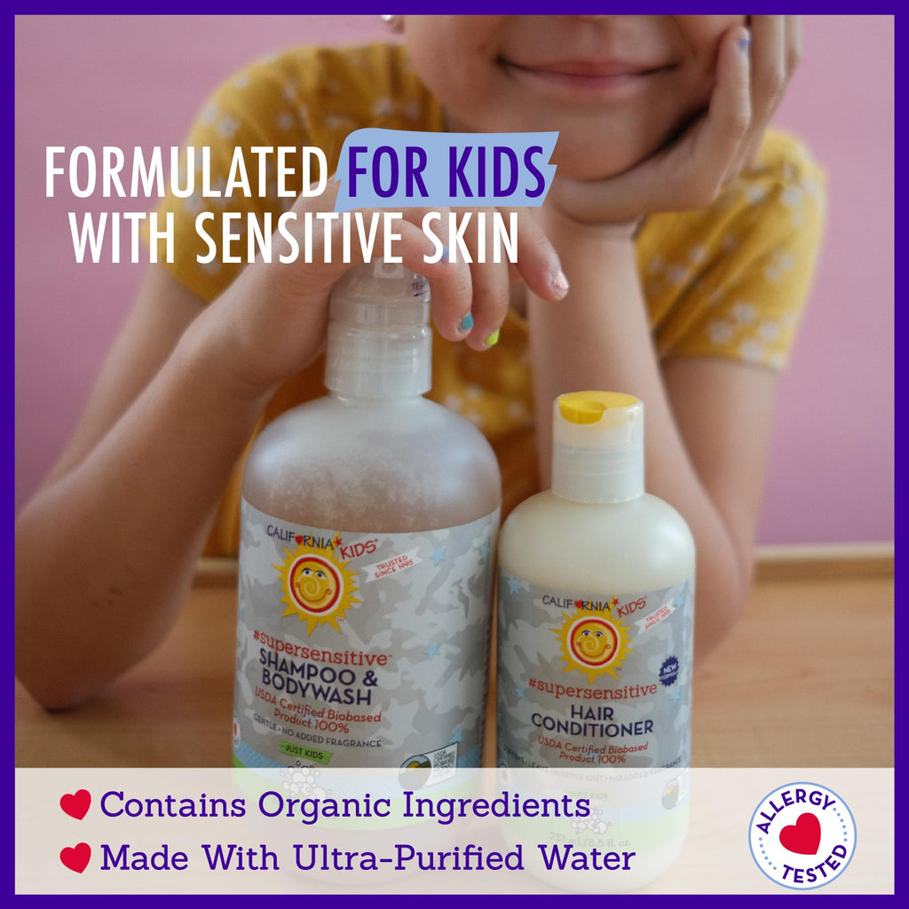 California Kids 2-in-1 Shampoo & Body Wash – Super Sensitive Unscented, 19 oz
