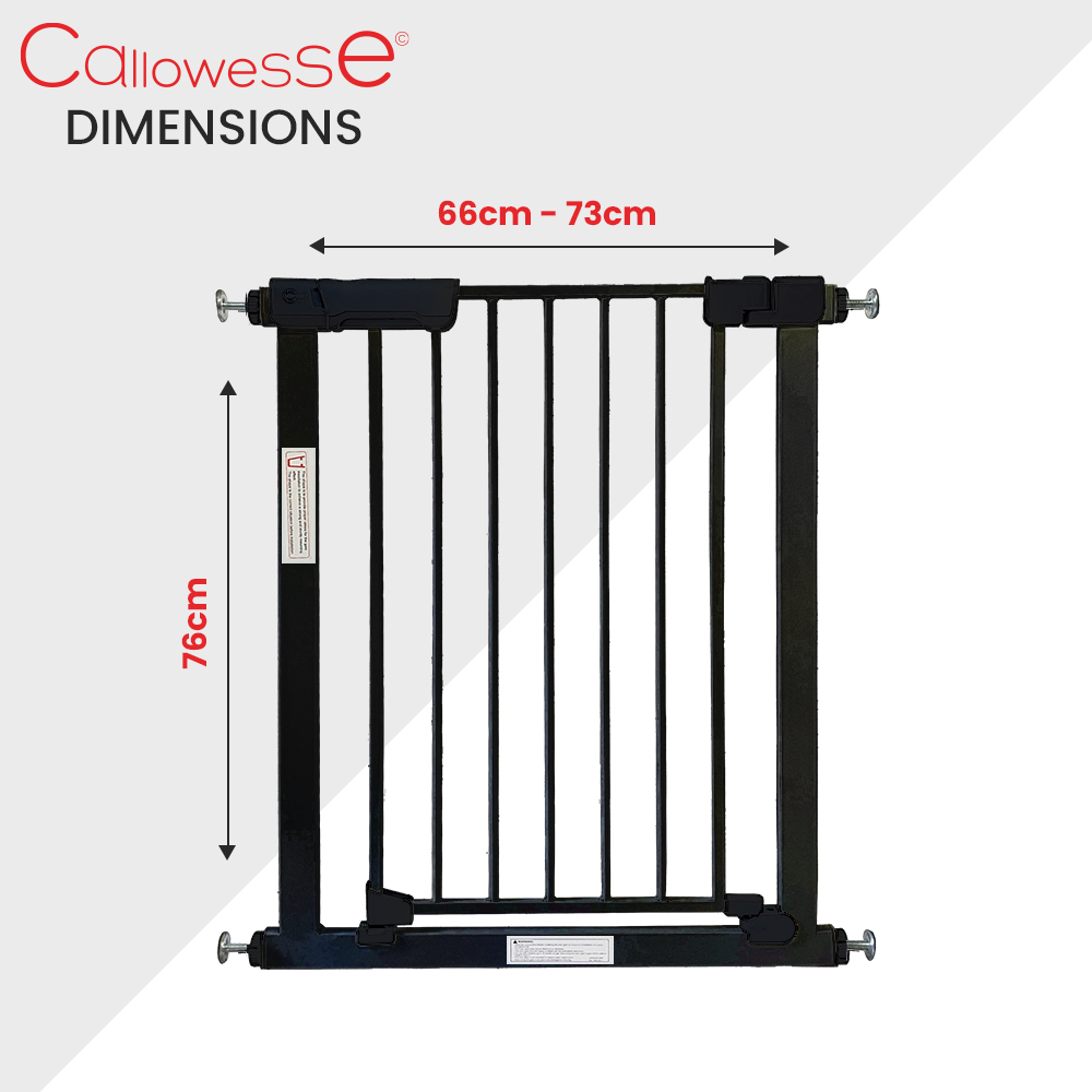 Callowesse Kuvasz Narrow Child & Pet Stair Gate 66-73cm x H76cm - Black