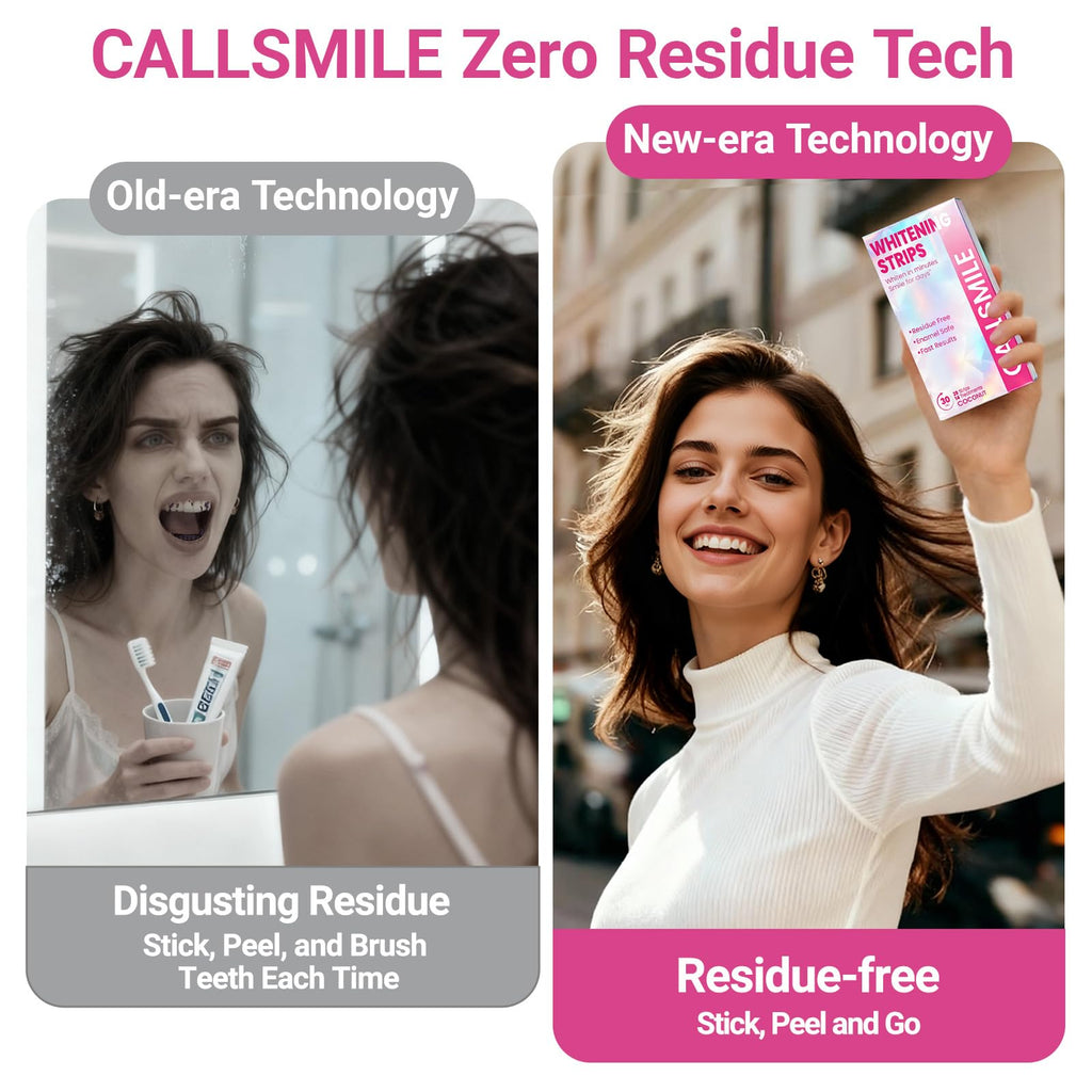 CALLSMILE Teeth Whitening Strips - Sensitive Teeth, Coconut Formula, 28 Strips (14 Days)