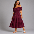 Off Shoulder Frilled / Layered Gypsy Dress