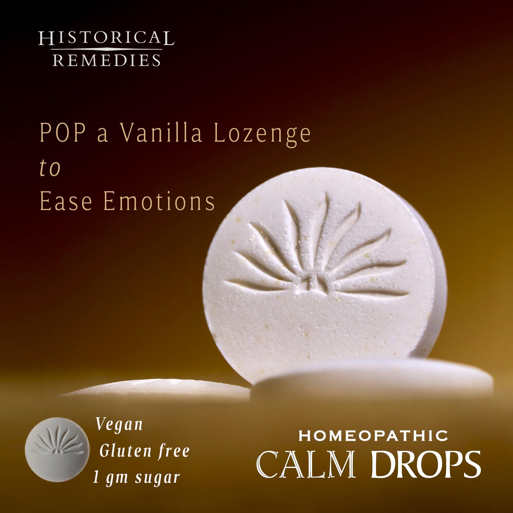 Calm Drops Homeopathic Lozenges – Vegan, Gluten-Free Vanilla Flavor
