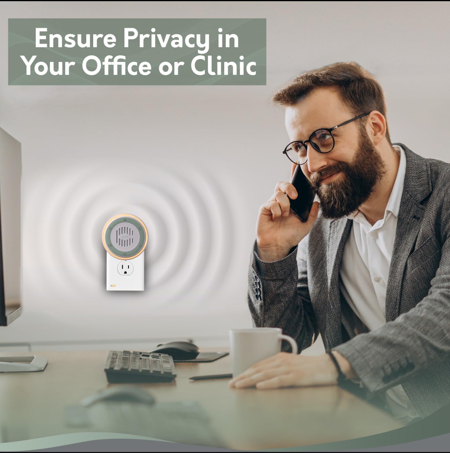 Calm Me 2-Pack White Noise Sound Machine — Office Privacy & Noise Blocking (20 Sounds)