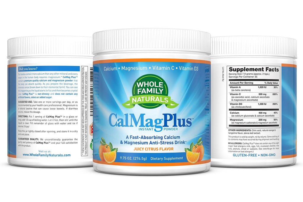 CalMag Plus Calcium Magnesium Powder with Vitamin C & D3 – Gluten Free, Non-GMO, Orange Tangerine Flavor