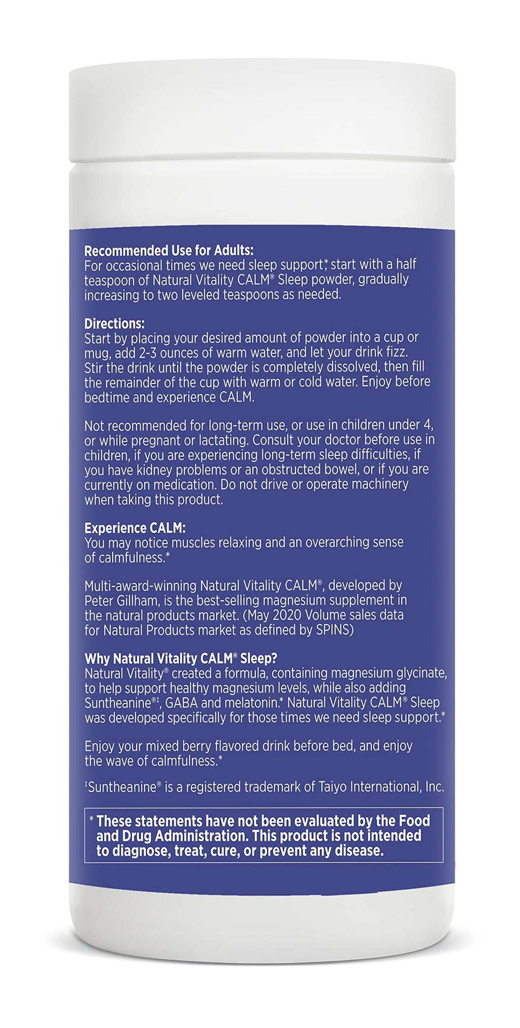 Natural Vitality Natural Calm Specifics CALMFUL SLEEP (Mixed Berry Flavor) 6 oz