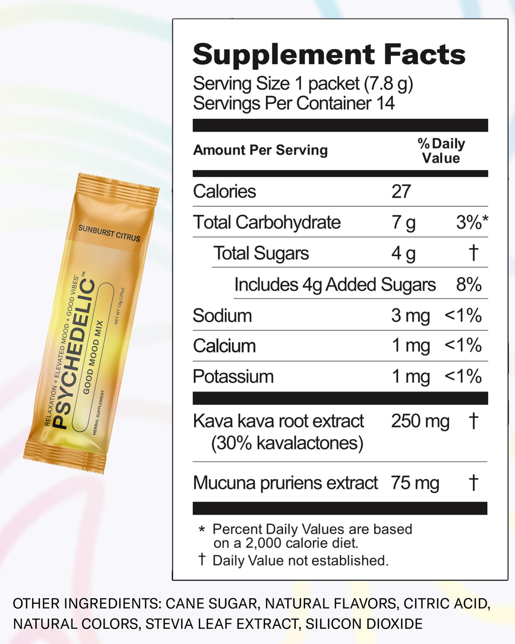 Calming Kava Drink Mix – Sunburst Citrus, 14 Sticks